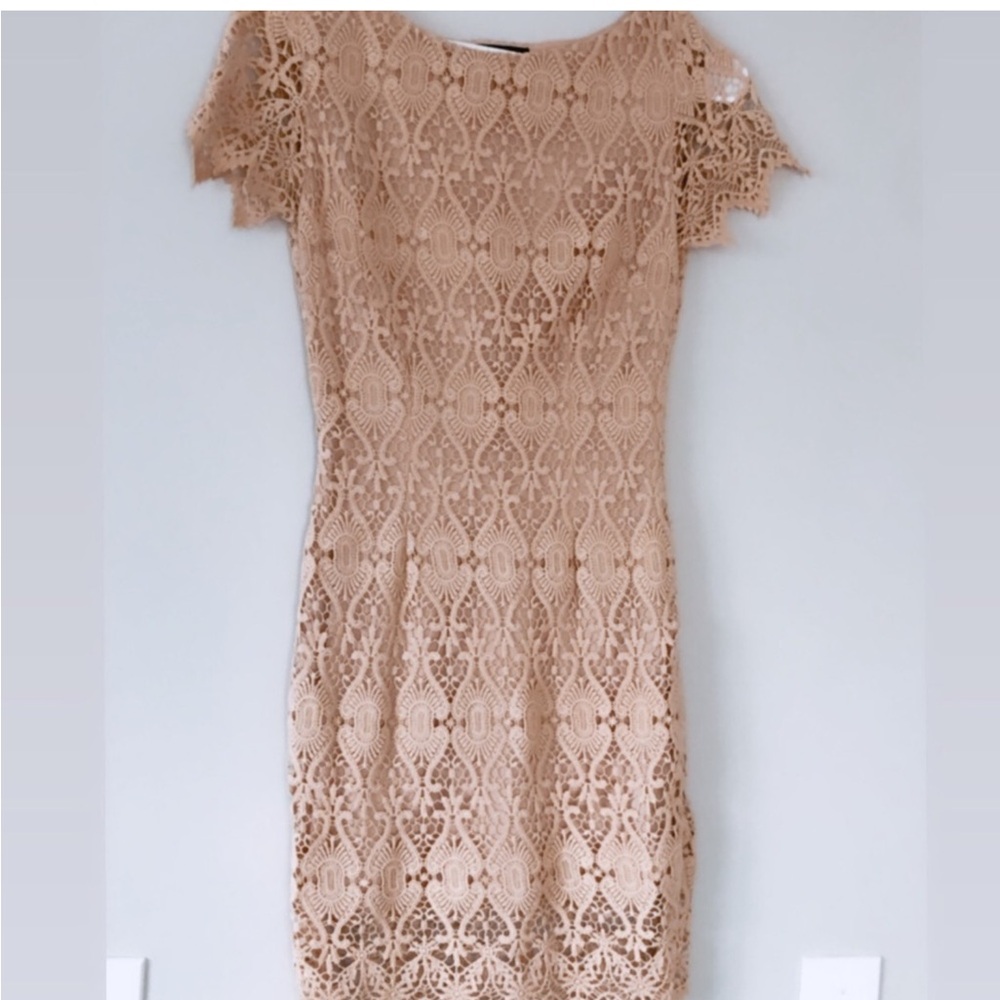 bebe Crochet Short Sleeve Boatneck Dress Size S